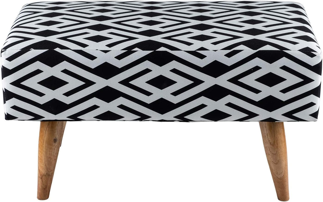 wohnfreuden Bank Zinnia 80 x 40 cm aus Teakholz und Stoff Bezug