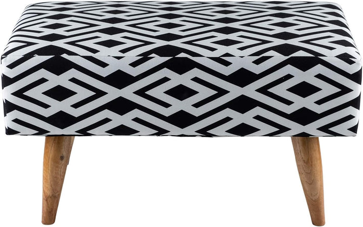 wohnfreuden Bank Zinnia 80 x 40 cm aus Teakholz und Stoff Bezug