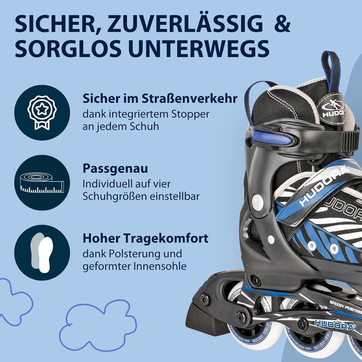 HUDORA Inliner Mia/Leon - Inliner für Kinder, Jugendliche und Erwachsene - Verschiedene Grössen - Ro