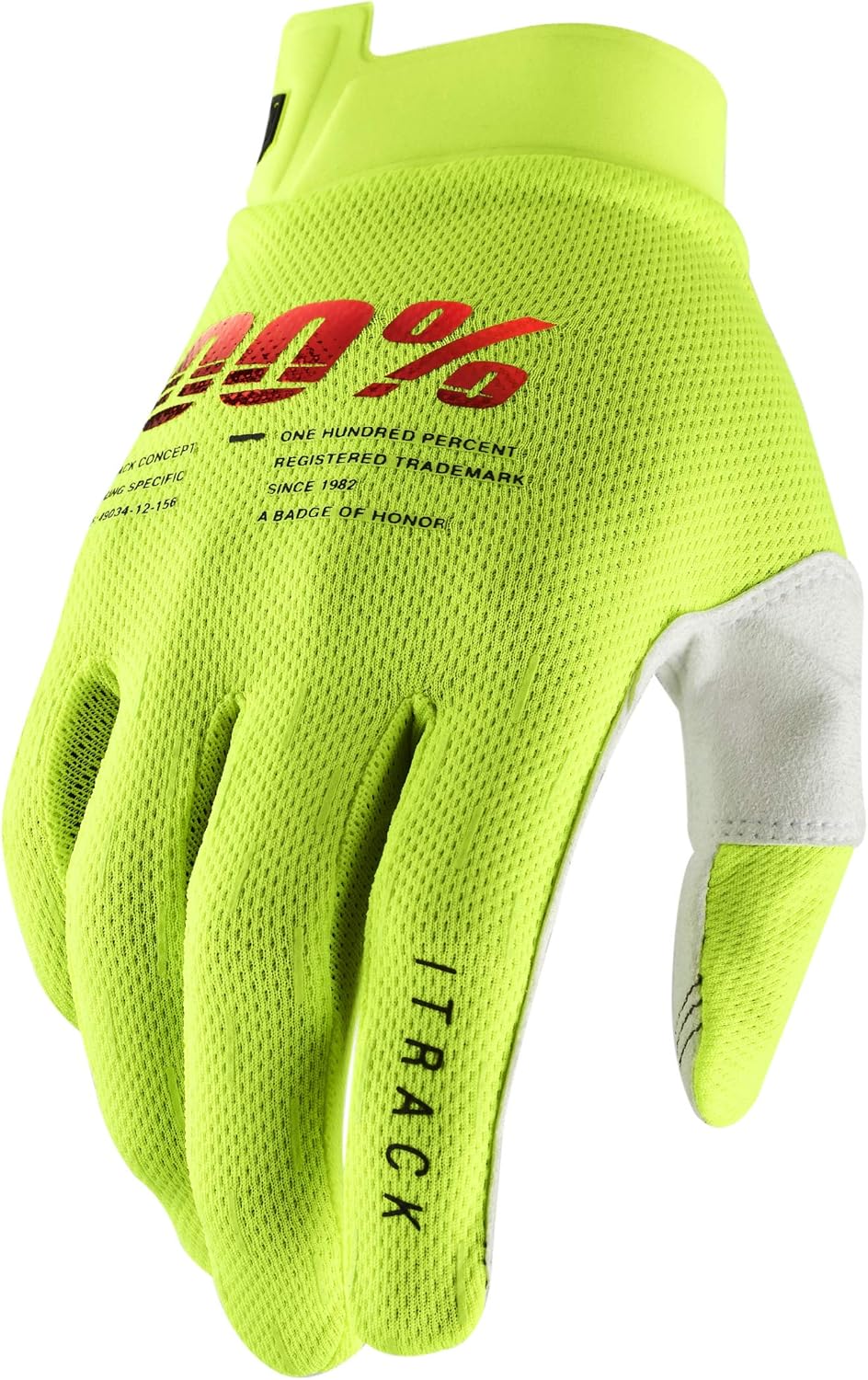 100% iTRACK Handschuhe, Erwachsene (Neon Gelb, Gross), L