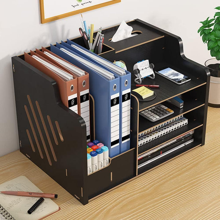 Aktualisierter Schreibtisch-Organizer aus Holz, grosse Kapazität, Schreibtisch-Organizer, ordentlich