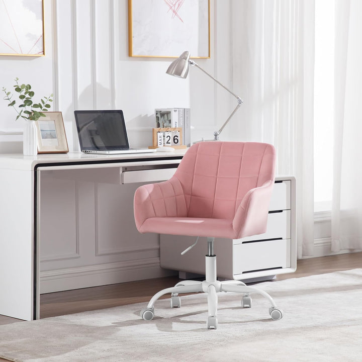 WOLTU Schreibtischstuhl drehbar, Schminktisch Stuhl, Drehstuhl mit Rollen, Bürostuhl ergonomisch, Se