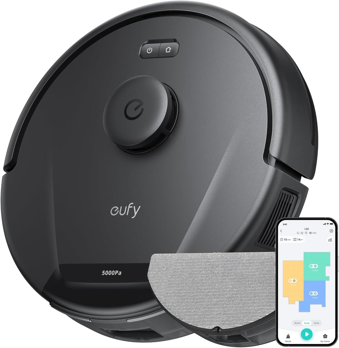 eufy L60 Saugroboter mit Wischfunktion, Ultra Starke 5.000Pa Saugkraft, iPath Laser-Navigation, für
