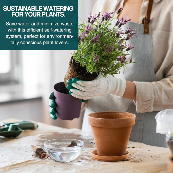 Blumat 12500 Bewässerung für Pflanzen, Pflanzenbewässerung Wasserspender, Terracotta/grün (9 Stück)