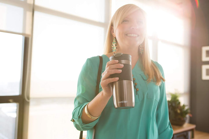 Contigo Snapseal Travel Mug Byron-Huron, Stainless Steel Thermal Vacuum Flask for hot and Cold Drink