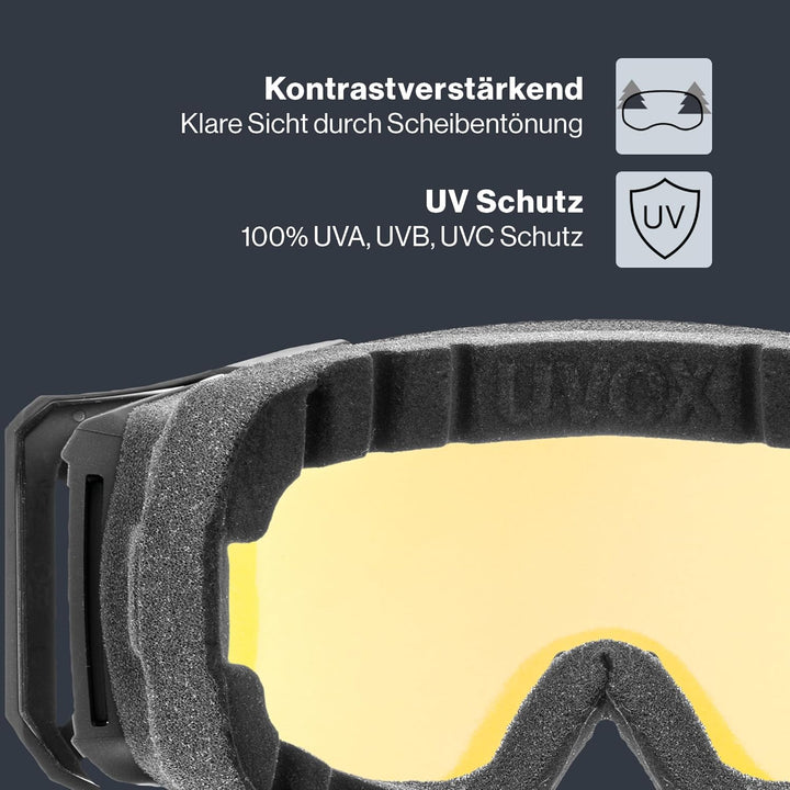 uvex Unisex – Erwachsene Athletic Cv Bike Goggle (1er Pack) Einheitsgrösse black/green-yellow, Einhe