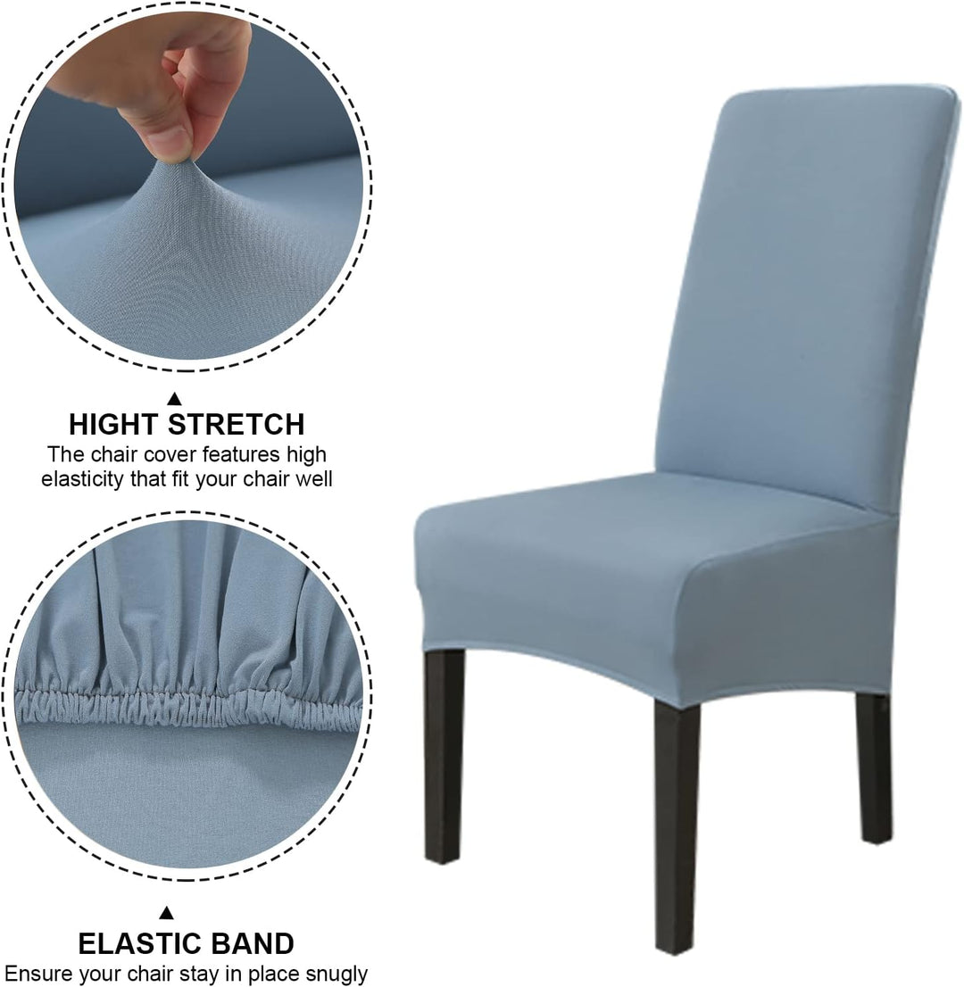 Jaotto Stuhlhussen 6er Set Stretch, XL Stuhlhussen Abwaschbar Waschbarer Elastische, Stretch Stuhlsc