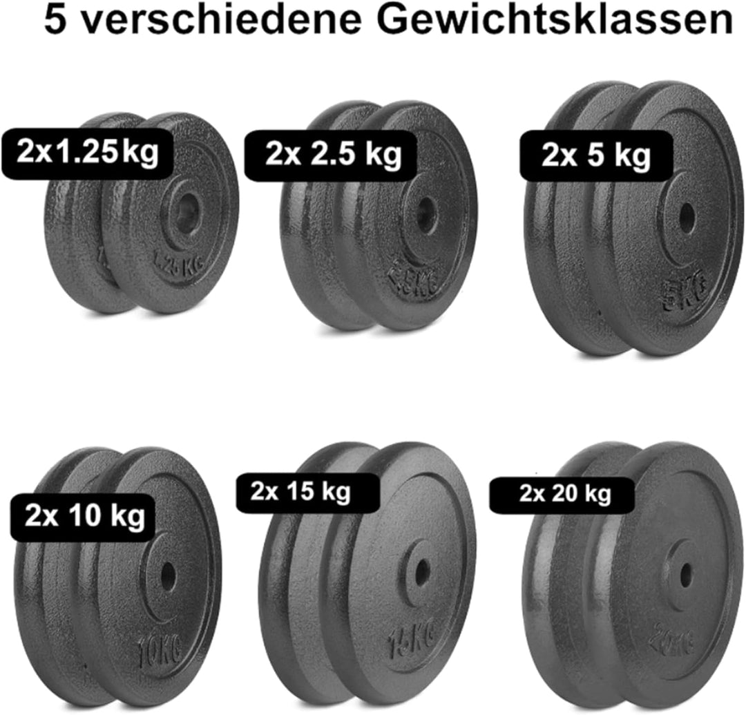 wuuhoo® Hantelscheiben Manuel 27mm Bohrung, Langhantelgewichte 2er Set, Gewichte für 1" Zoll Hantels