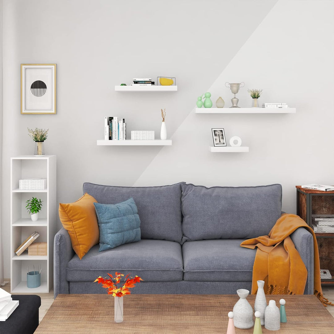 WOLTU Wandregal Volato Wandboard freischwebend hochglänzend weiss Schweberegal CD DVD Regal Bücherre