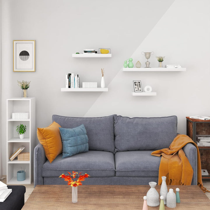 WOLTU Wandregal Volato Wandboard freischwebend hochglänzend weiss Schweberegal CD DVD Regal Bücherre