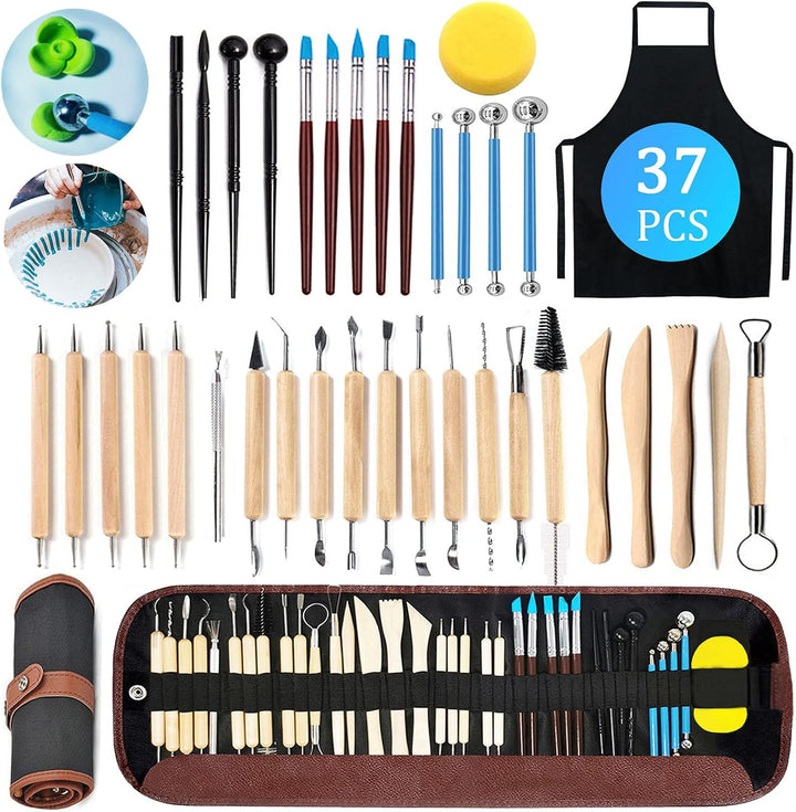 TWBEST 37 StĂŒck Modellier Werkzeuge,Modellierwerkzeug,Sculpting Werkzeug,Ton Werkzeug fĂŒr DIY Modell