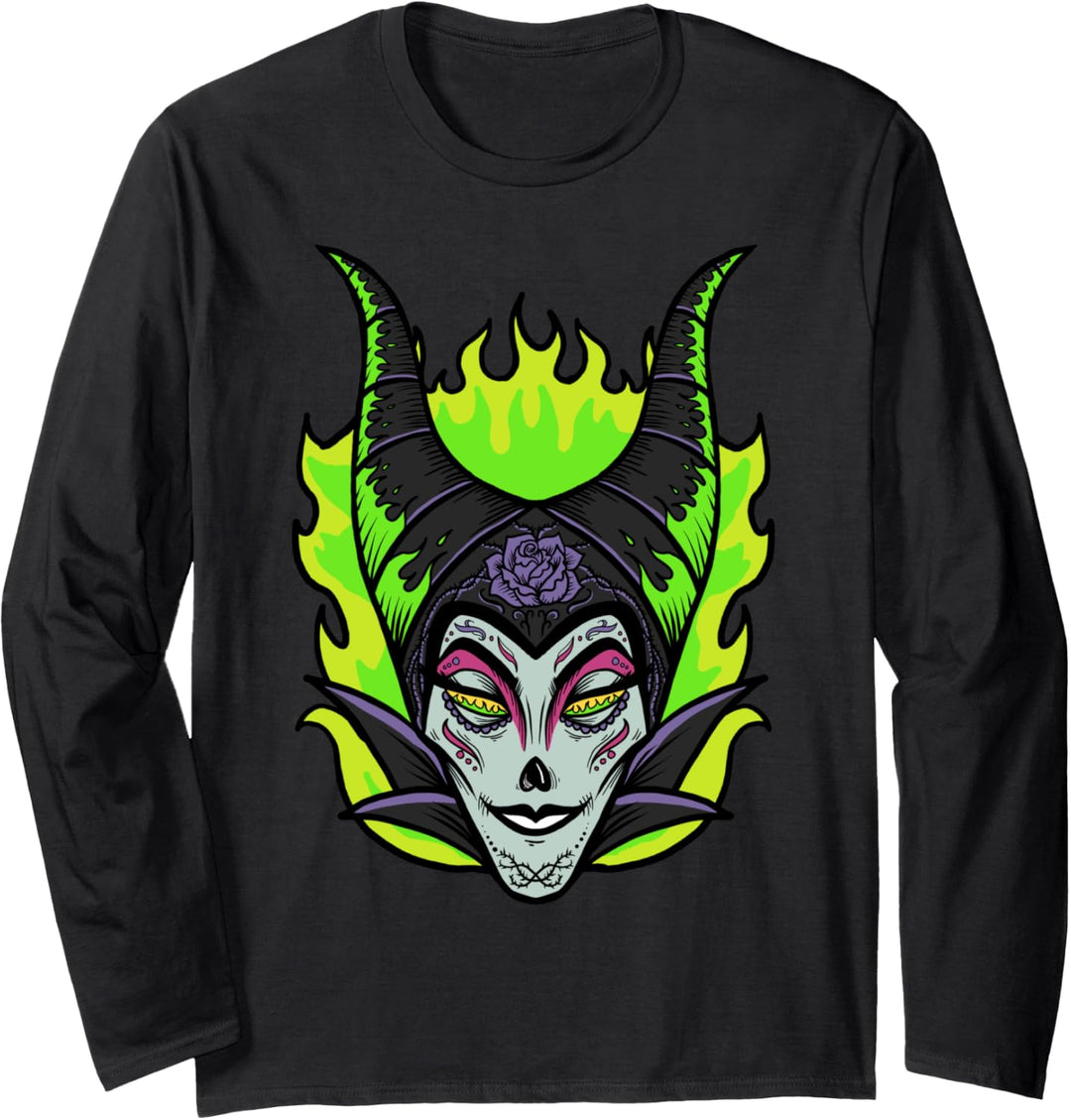 Disney Sleeping Beauty Maleficent Sugar Skull Langarmshirt