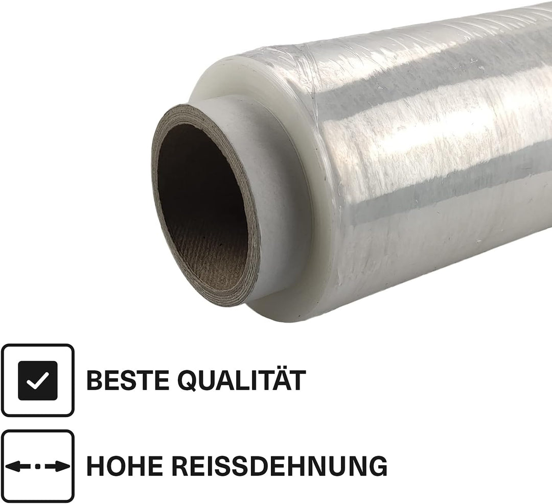 Netuno 1x transparente Stretchfolie 23my 500 mm 1,5 kg Folie Polyethylen Folie Cast-Film transparent