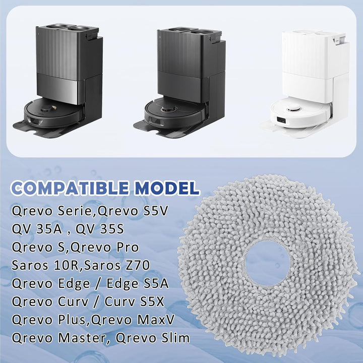 VIEWALL 8 Stück Q Revo Wischtücher Wischmopp für Roborock/Qrevo Pro/Qrevo S/Qrevo Curv/Qrevo Slim/Qr