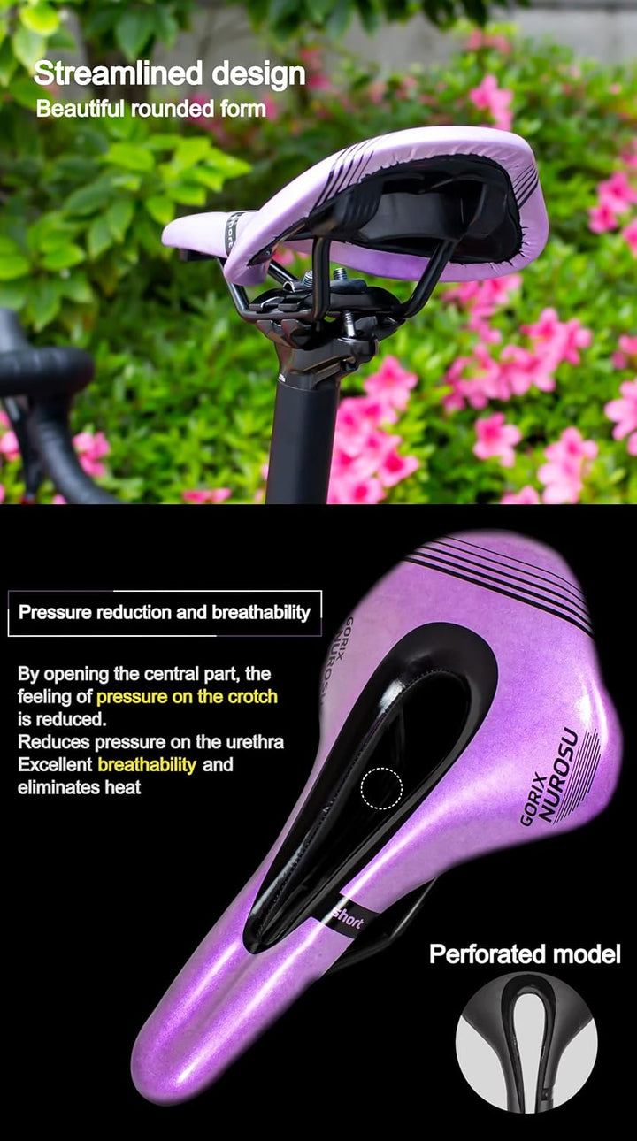 GORIX GX-NUROSU, kurzer Sattelsitz, kurze Nase, leicht, MTB Schwarz, Schwarz