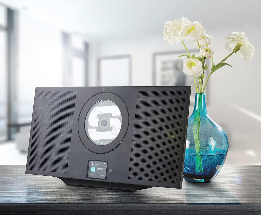 VR-Radio DAB Radio mit MP3 Player: Stereoanlage, Alu, Internet-Radio/CD/DAB+/Bluetooth, 60W, DSP, sc