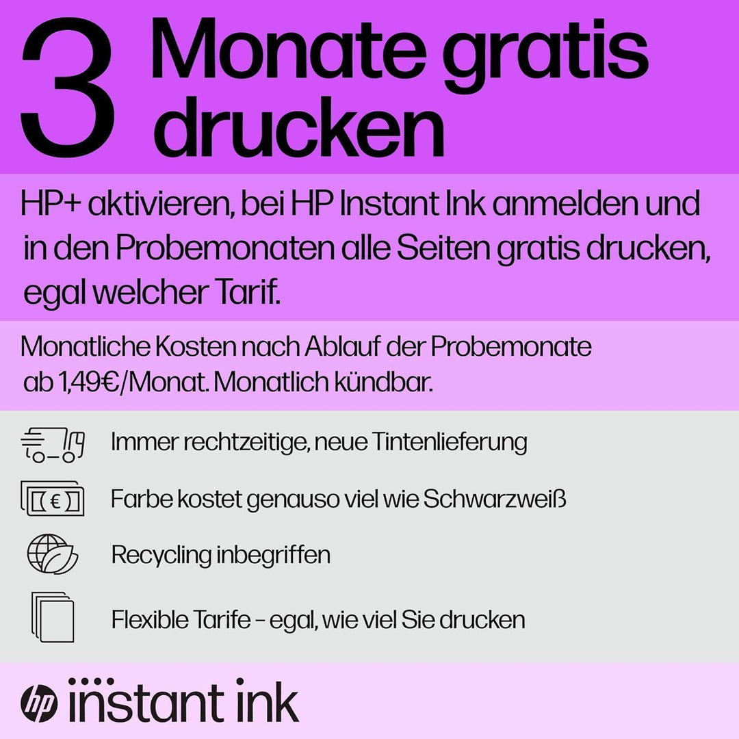 HP DeskJet 4220e Multifunktionsdrucker, 3 Monate gratis drucken mit HP Instant Ink inklusive, HP+, D