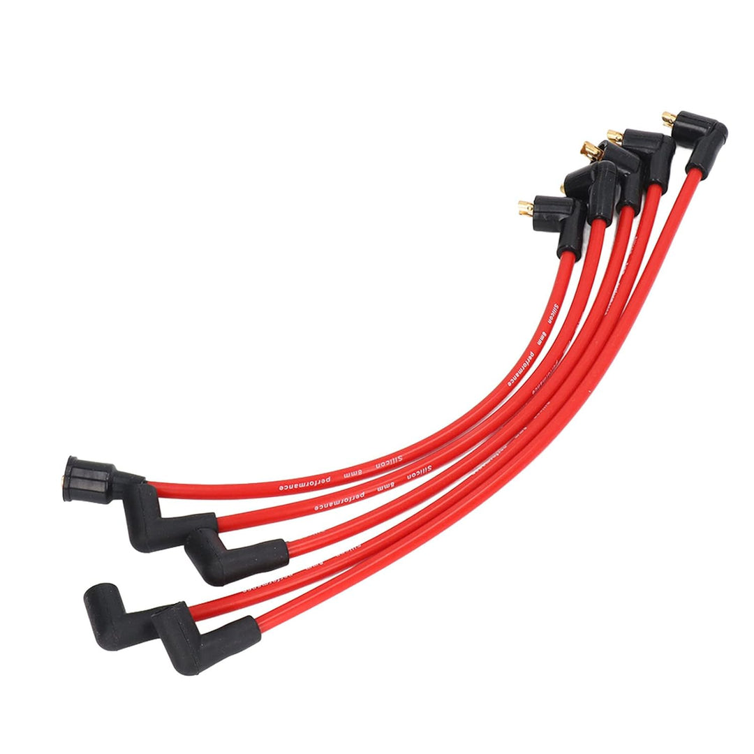 Zündkerzenkabel, 5 Stück, 8 Mm, Rotes Silikon, HT-Zündkabel, Zündkerzenkabel, Kabel, Rot, für MGB 18