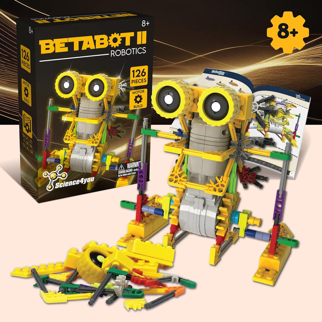 Science4You Betabot Roboter-Bausatz für Kinder, Baue deinen eigenen Roboter, Robotik-Set mit 126 Tei
