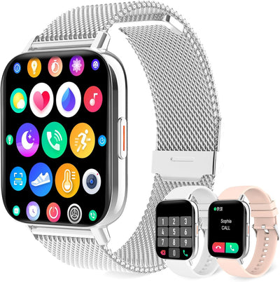 Smartwatch Damen mit Telefonfunktion 1.69" Armbanduhr personalisiertem Bildschirm Fitnessuhr Damen S