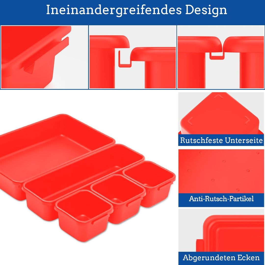 45 Stück Werkzeugkoffer Leer Organizer Sortierbox, Werkzeugaufbewahrung Schubladen Ordnungssystem We