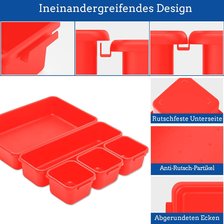 45 Stück Werkzeugkoffer Leer Organizer Sortierbox, Werkzeugaufbewahrung Schubladen Ordnungssystem We