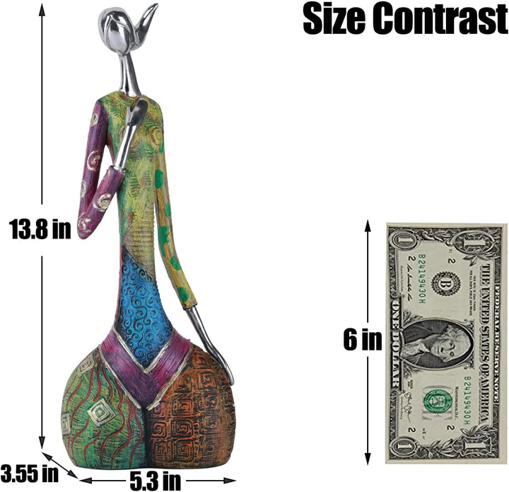 Statuen und Skulpturen Abstrakter Yoga-Kunst Frau, kreative Vollfarb-Ölgemälde-Kunst-Frauenstatue, M