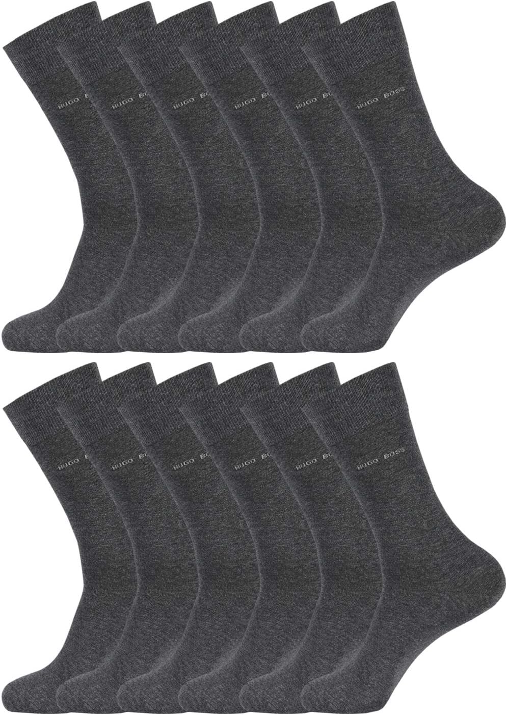 Hugo Boss Herren Socken Strümpfe Business Marc RS Uni 50388436 12 Paar, Farbe:Grau, Grösse:43-46, Ar