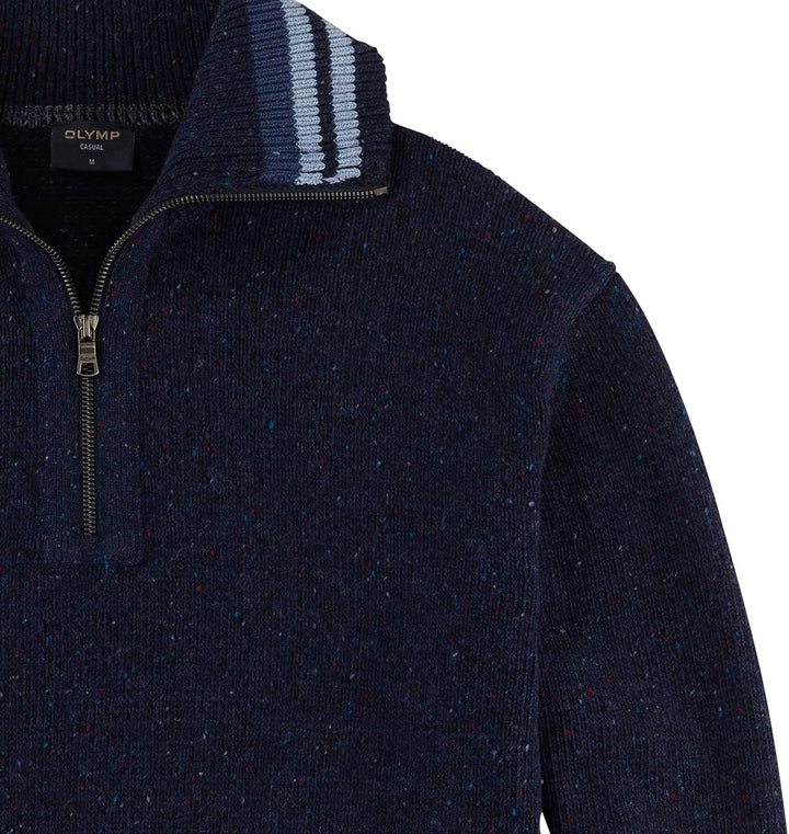 OLYMP Herren Strickpullover Casual Strick,Uni,Regular fit M Marine 18, M Marine 18