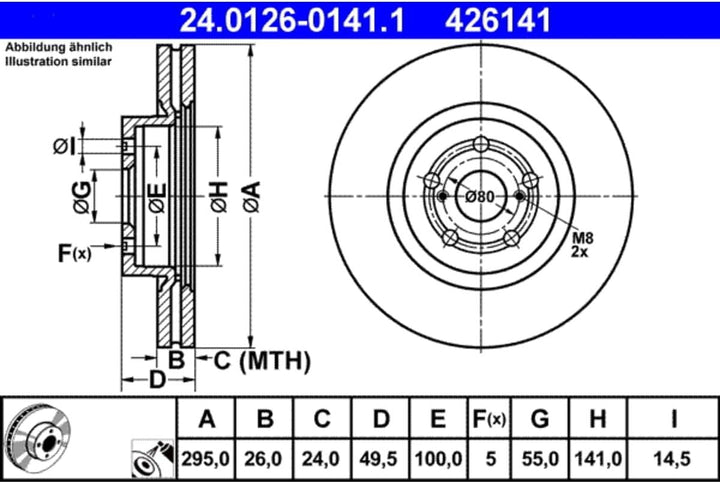ATE 24012601411 Bremsscheibe - (Paar)