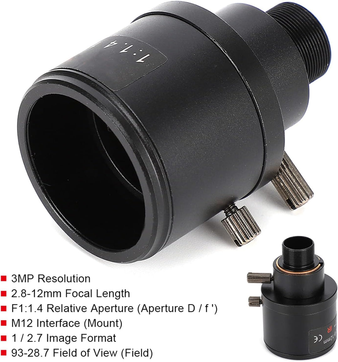 CCTV-Board-Objektiv Einstellbarer Zoom Manuell mit 2,8-12 Mm Brennweite Überwachungskameras Objektiv