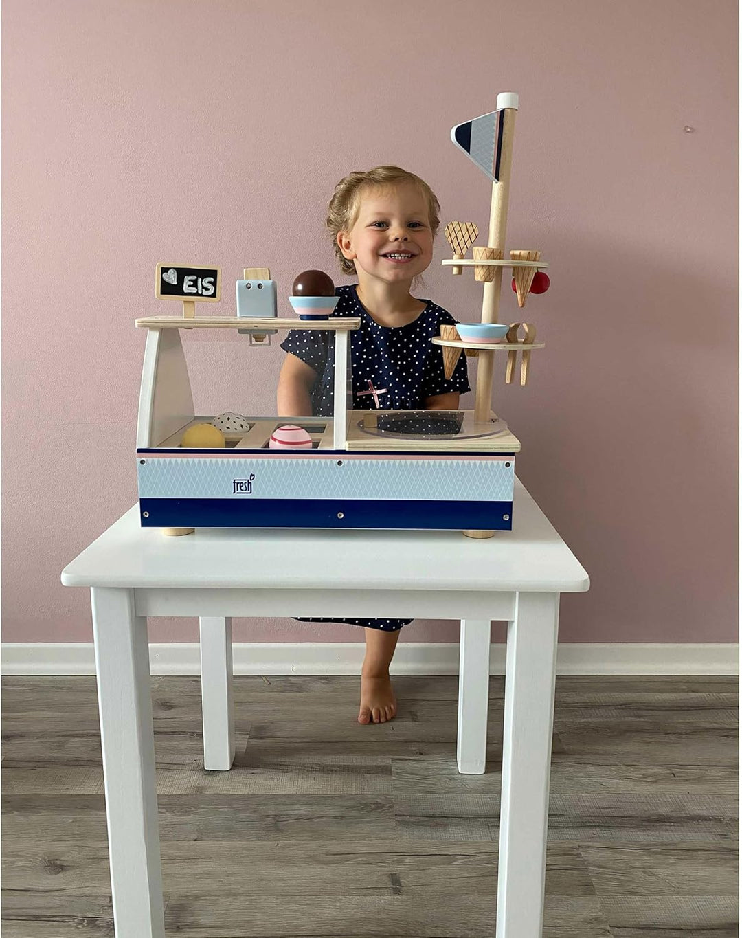 small foot Eistheke "fresh" aus Holz, Zubehör für Kinderküche und Kaufmannsladen, ab 3 Jahren, 11815