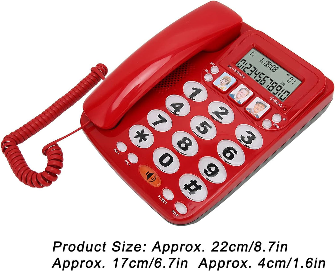 Goshyda Schnurgebundenes Desktop-Telefon, Anrufer-ID-Nummernspeicherung, LCD-Display, Verknüpfungen,