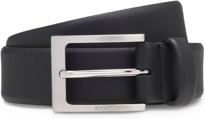 BOSS Herren Barnabie Gürtel aus Nappaleder mit Dornschliesse 110 -002 Black, 110 -002 Black