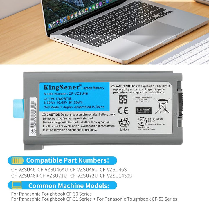 KingSener CF-VZSU46 Laptop Akku Batterie für Panasonic Toughbook CF-30 CF-31 CF-53 CF-VZSU46AU CF-VZ