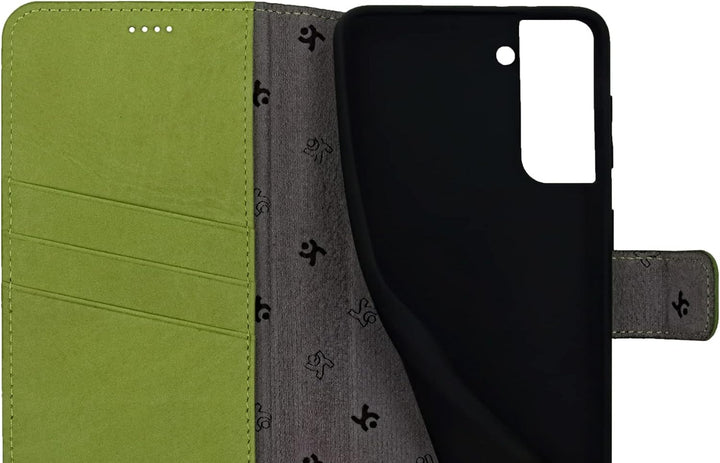 Suncase Book-Style Hülle kompatibel mit Samsung Galaxy S22 Plus 5G Leder Tasche (Slim-Fit) Lederhüll