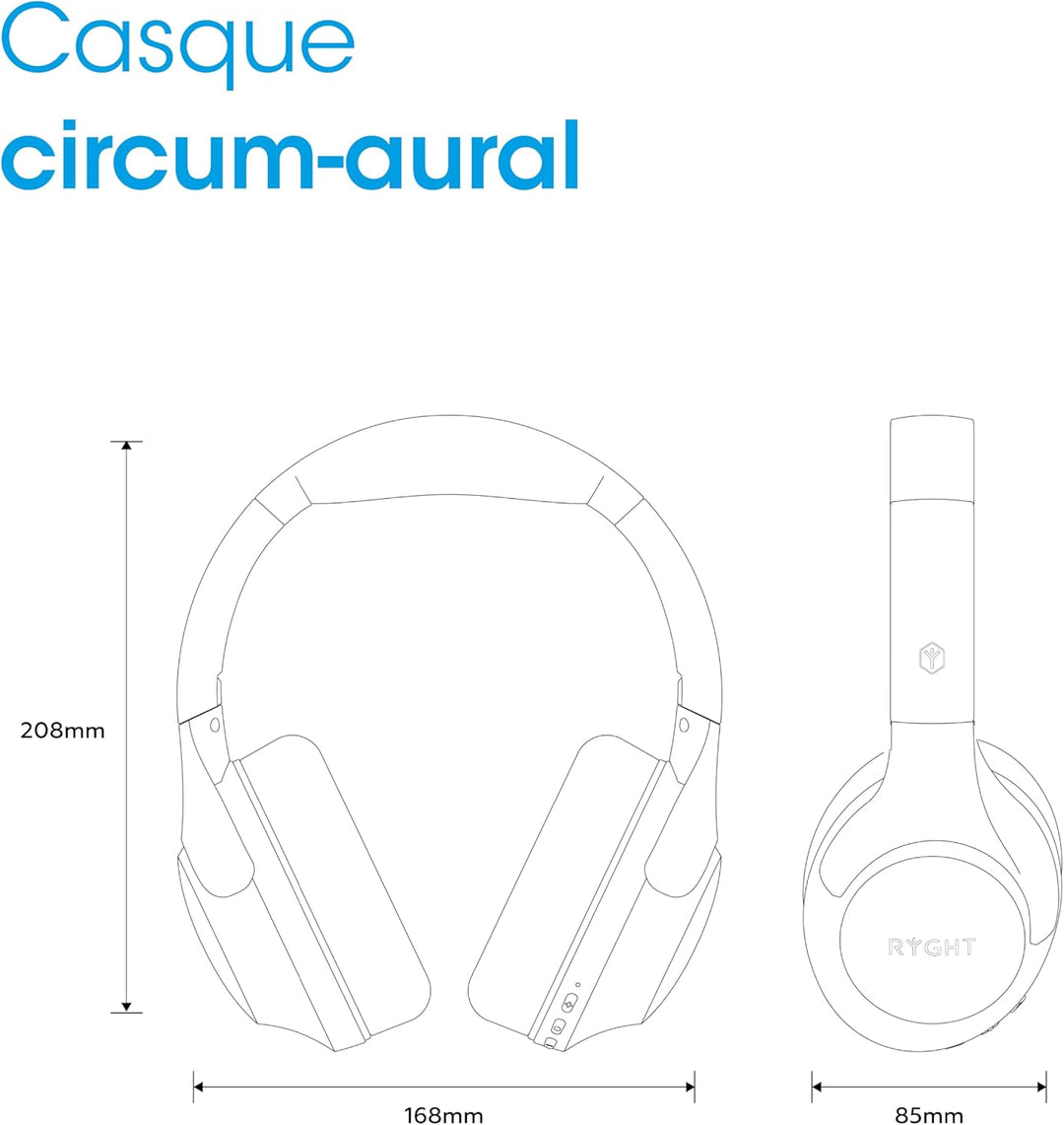 RYGHT R484345 – TIHO ANC 2 – Kabellose Kopfhörer mit aktiver Geräuschunterdrückung/ANC – klarer und