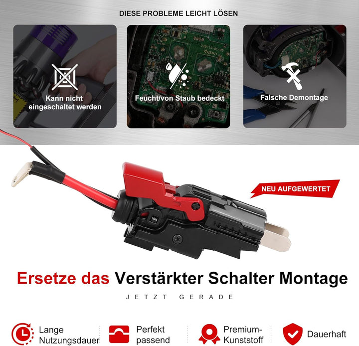 Verbesserter Metall Schalter Montageteil Ersatz für Dyson V11 SV14 Staubsauger, Power Trigger V11 Kn
