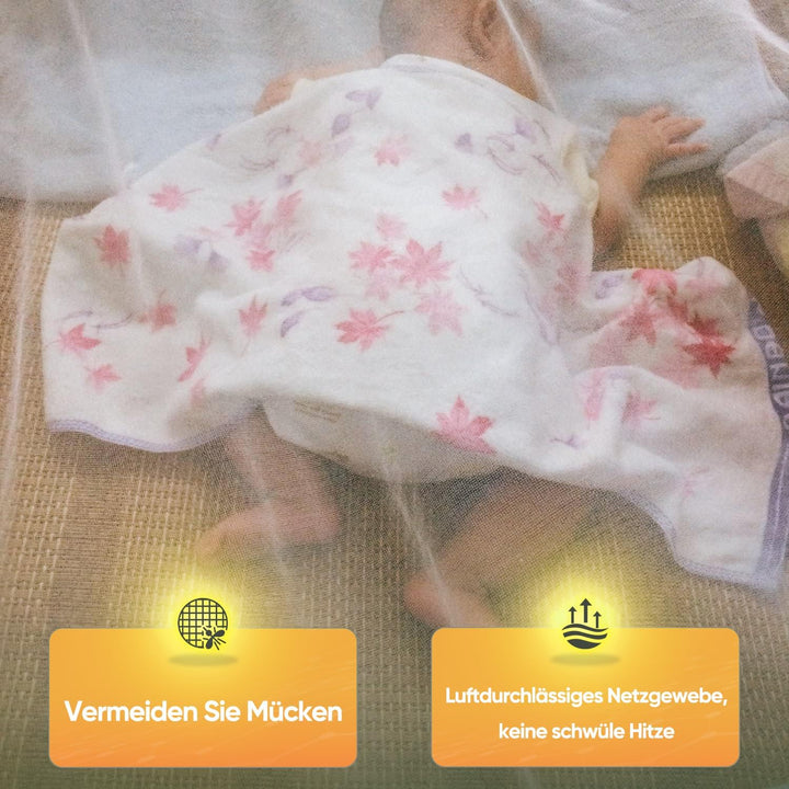 Sekey XXL Moskitonetz Doppelbett Rund, Mückennetz Bett Feinmaschig Mesh, Insektennetz für Innen und