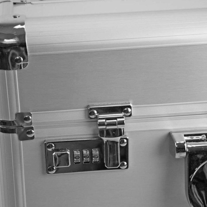 Bowatex Aktenkoffer Umhänge Gurt Alukoffer Pilotenkoffer Alu Koffer Silber 46cm