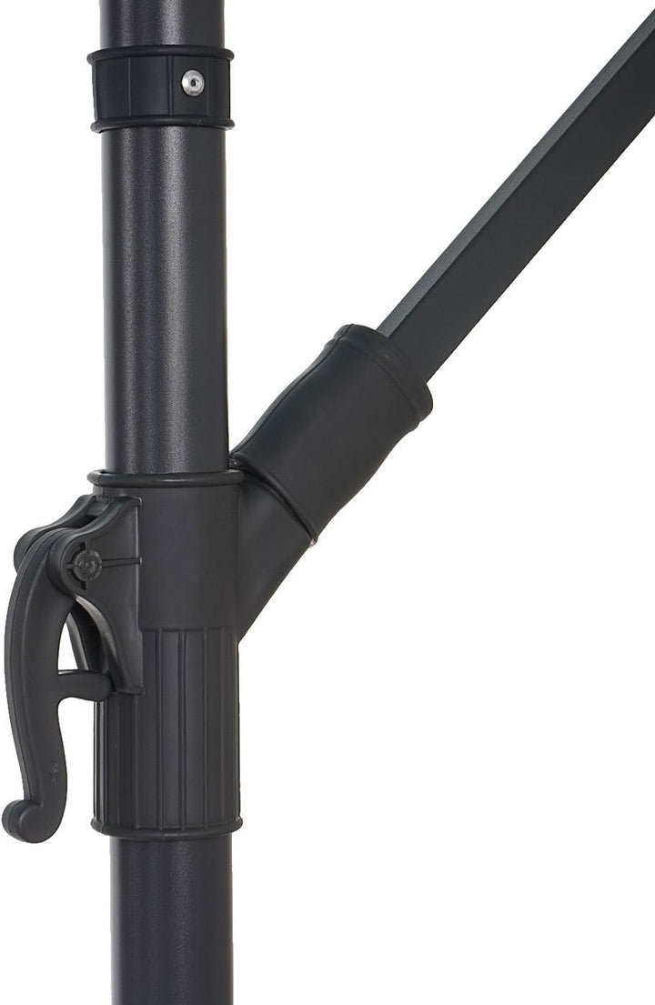 Mendler Ampelschirm Acerra, Sonnenschirm Sonnenschutz, Ø 3m neigbar, Polyester/Stahl 11kg mit Stände