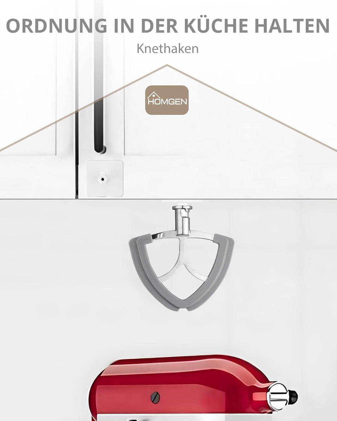 HOMGEN Flachrührer-Aufsatz aus Edelstahl für KitchenAid 4,5-5 Quart Kitchenaid Standmixer mit kippba