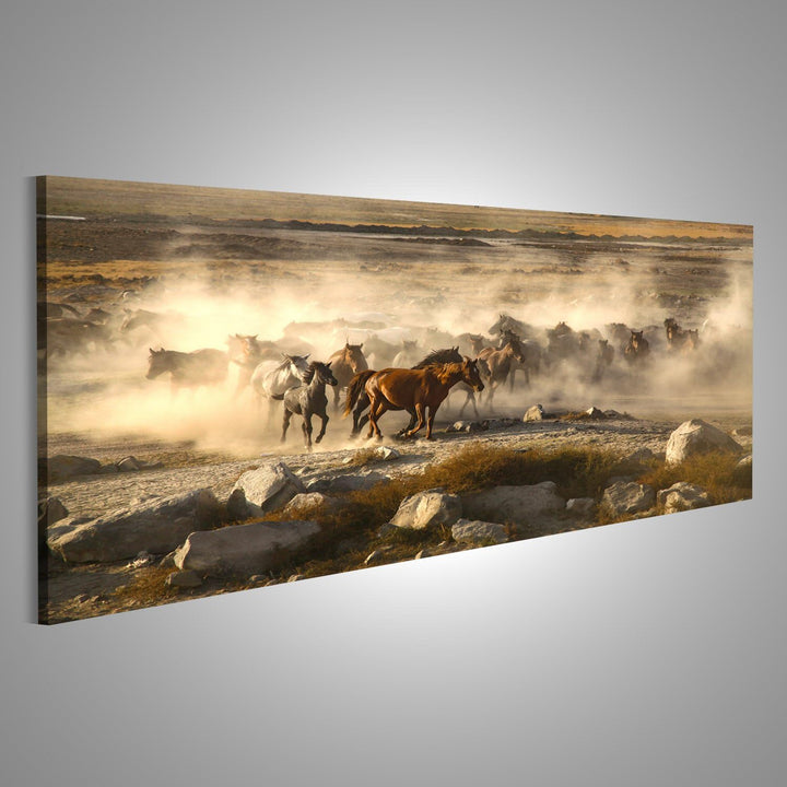 islandburner Bild auf Leinwand Durchgang von Wilden Pferden ist ganzjährig, Pferde Wandbild, Poster,