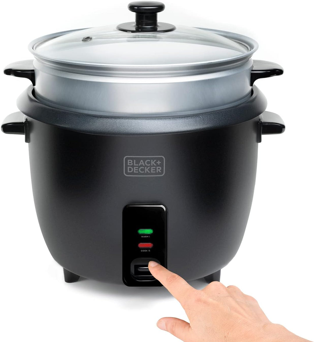 BLACK+DECKER BXRC1800E - Reiskocher. 700W. 1,8 Liter Fassungsvermögen. Antihaft-Beschichtung. Kochfu
