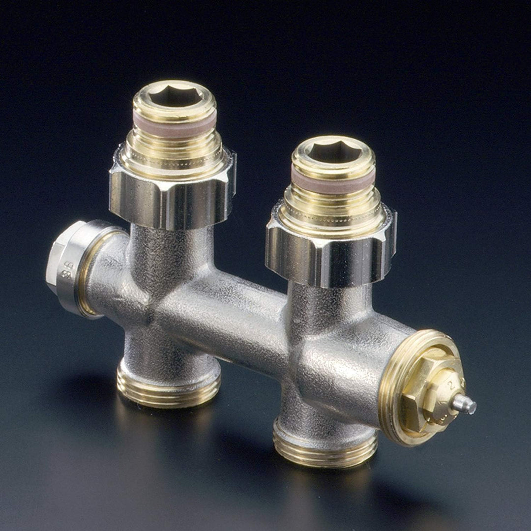 Oventrop 1184083 Multiblock T/Mittenanschluss-Armatur Durchgagsform IG 1/2 Zoll 50 mm Zweirohrarmatu