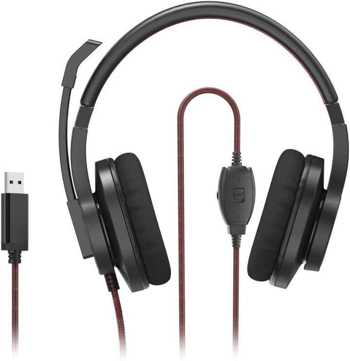 Hama Headset mit Mikrofon (kabelgebundene Kopfhörer USB A Anschluss, Aux, Stereo Headphones mit Kabe