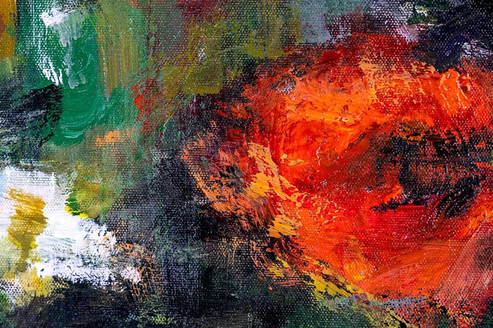 YS-Art Abstrakt Design Acryl Gemälde auf Leinwand Abstrakte blühende Weiten handgemalt Wandbilder Wo