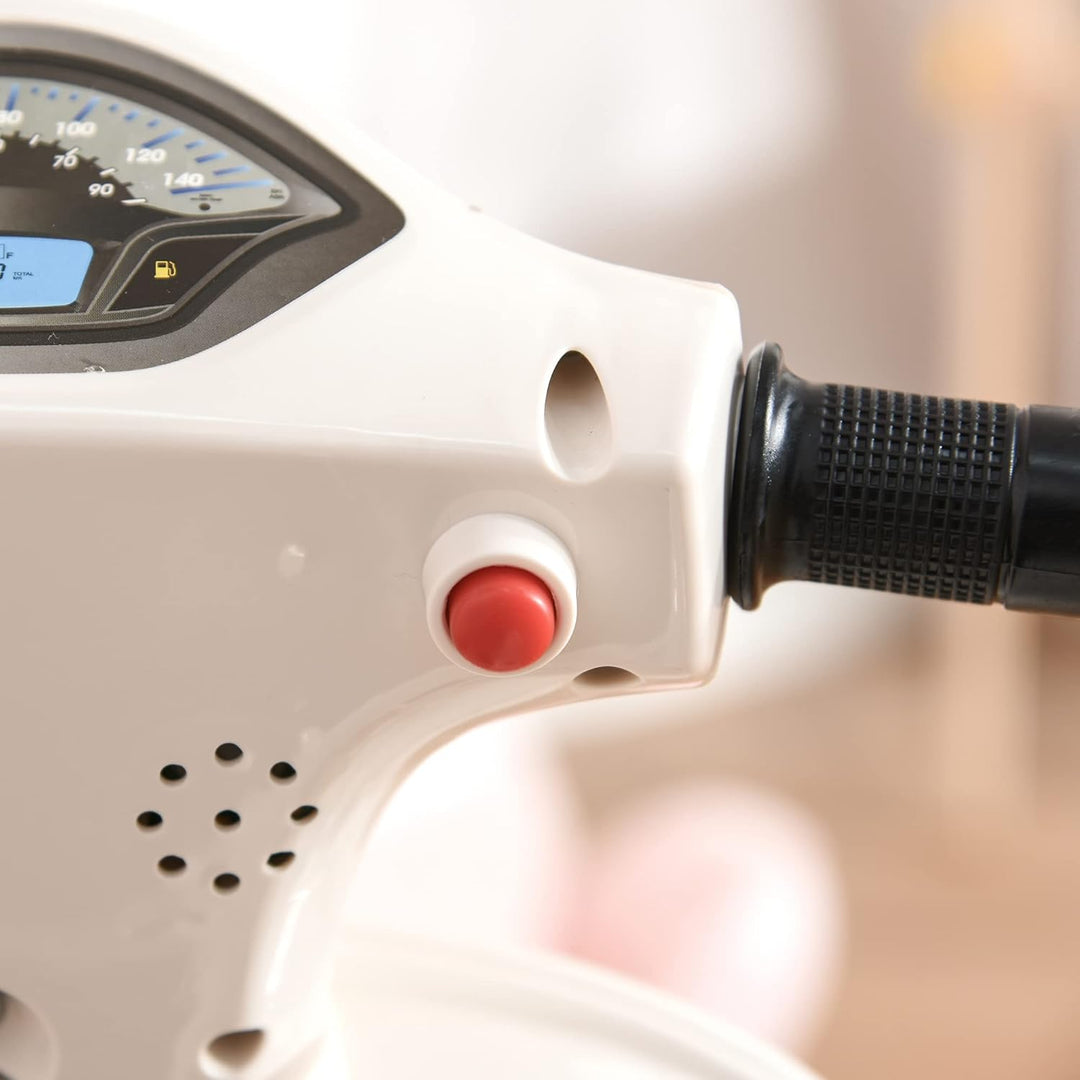 HOMCOM Vespa Elektromotorrad Kindermotorrad Elektrofahrzeug 18-36 Monate 3 km/h LED-Licht Sound PP-K