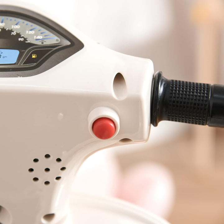 HOMCOM Vespa Elektromotorrad Kindermotorrad Elektrofahrzeug 18-36 Monate 3 km/h LED-Licht Sound PP-K