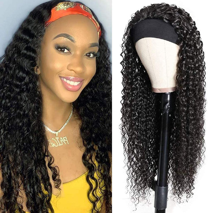 Stirnband Perücke Human Hair Deep Curly Stirnband Perücken Human Hair Leimlose für schwarze Frauen15